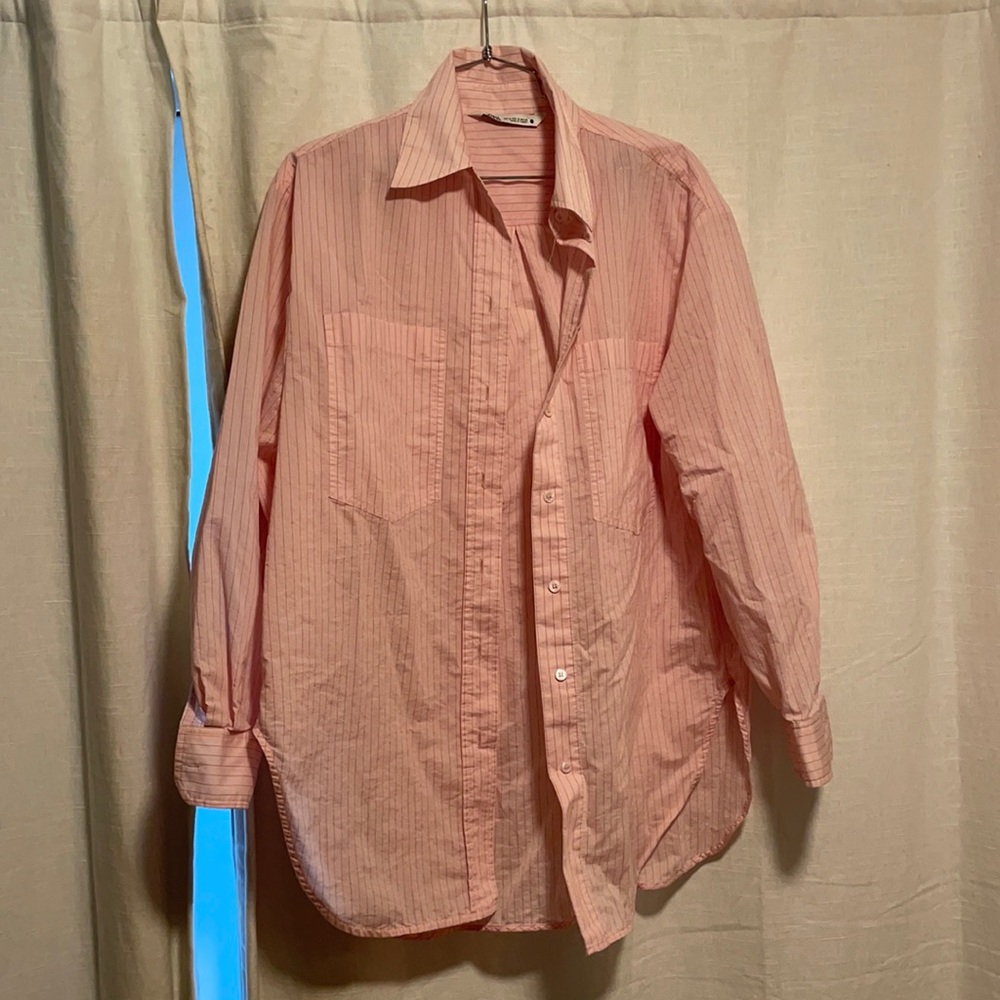 Zara Pink Button-Down Shirt - Picture 2 of 5